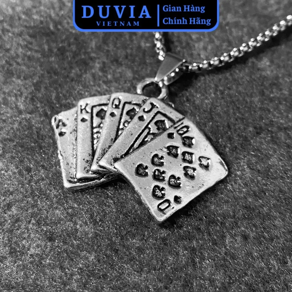 Dây Chuyền Thần Bài Phong Cách Hiphop Vòng Cổ Chất Liệu Thép Không Rỉ Cao Cấp Trang Sức Móc Khoá