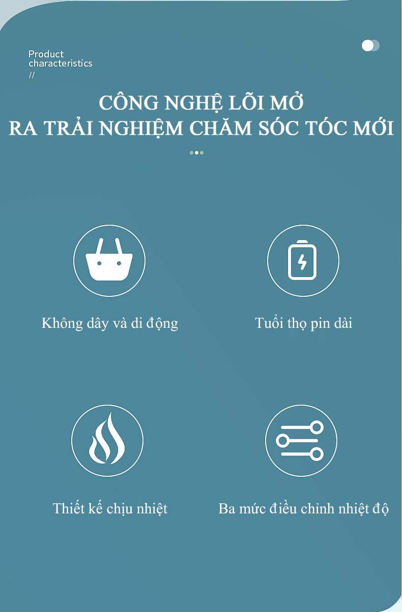 Product Introduction of Máy uốn tóc  lược duỗi tóc Lược điện chải tóc không dây, chăm sóc tóc suôn mượt và dễ dàng chải thẳng hoặc tạo kiểu uốn, duỗi Có thể sạc lại, thuận tiện mang đi du lịch hoặc dùng tại nhà. seemee bấm phồng 2