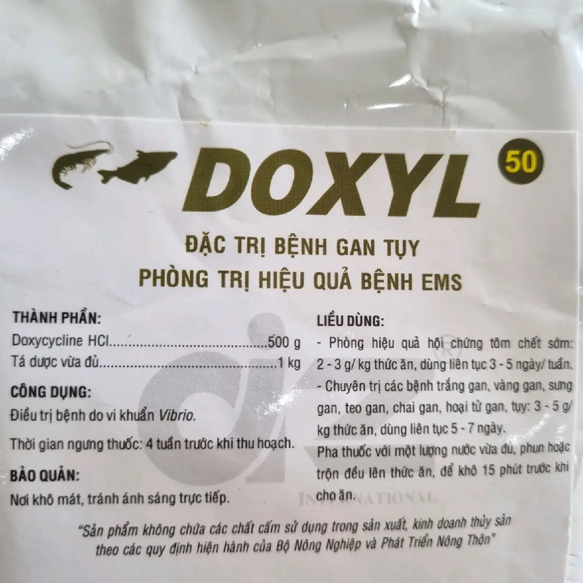 DOXYL - KHÁNG SINH THÀNH PHẨM HÀM LƯỢNG CAO, đặc trị bệnh gan tụy, phòng trị hiệu quả bệnh EMS, Trị xuất huyết, nhiễm khuẩn, lồi mắt, hậu môn sưng đỏ, thối mang trên cá thuốc  cá thuốc  cá thuốc  cá thuốc  cá