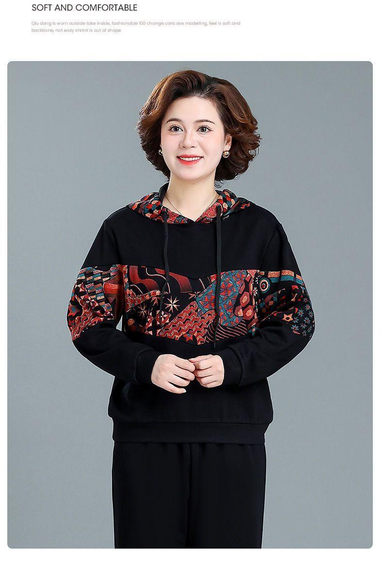 Product Introduction of Bộ Đồ Quần Áo Thể Thao, Cho Mẹ TRUNG NIÊN, Áo Nỉ Thường Ngày Hàng Mới Về, Thích Hợp Cho Phụ Nữ TRUNG NIÊN Và Cao Tuổi, Áo Phong Cách Phương Tây Top Women 8