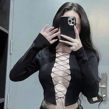 Áo tay dài đan hở có mút chất bozip mềm croptop hót hit Women Top Shirt x Thun Kem Nhung 4