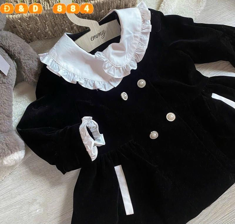 Product Introduction of Áo khoác nhung dáng váy 2 lớp bé gái size 8-30kg . 7
