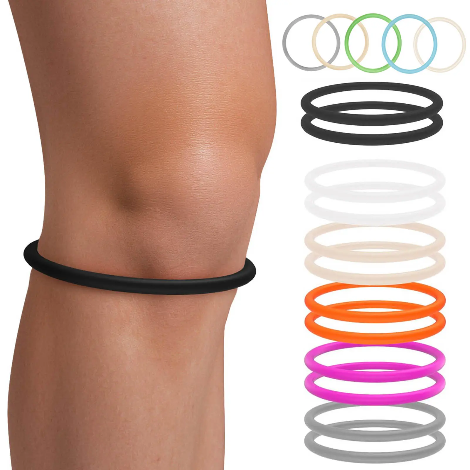 Swazsdk Patellar Tendon Support Strap for Knee Pain Relief Silicone Patella Stabilizer Band Knee Brace for Tennis Running Jumpers Soccer Basketball Hiking