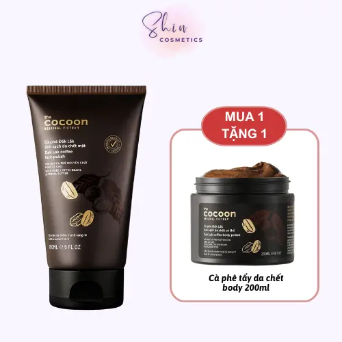 [Mua 1 Tặng 1 - Chọn Đúng Phân Loại] Tẩy Da Chết Mặt Cafe Đắk Lắk Cocoon 150ML Tặng Tẩy Da Chết Body Cafe Đắk Lắk 200ML