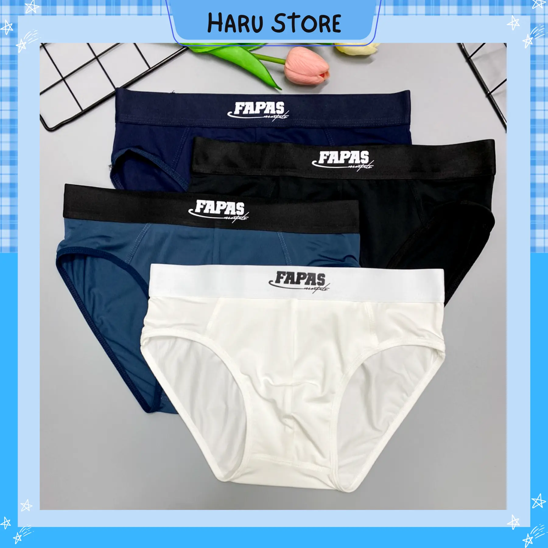 Combo 4,5,6 Quần tam giác đẹp sang trọng quần lót nam co giãn 4 chiều sịp nam màu trắng,đen xanh than, xanh nhạt Boxer Menswear Thun đolot  nam