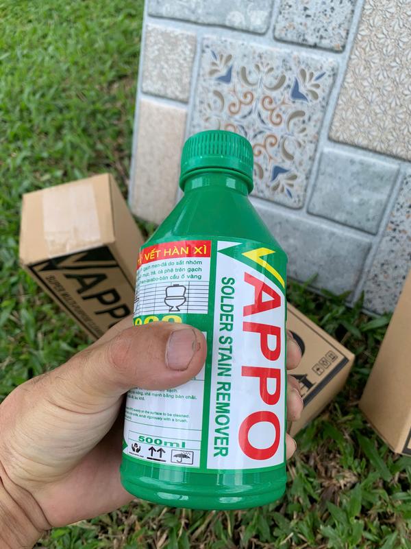APPO-A900 tẩy vết hàn xì trên gạch men, gương kính, men sứ bàn cầu sạch 99.99%