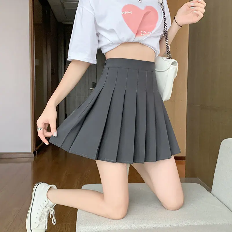 High waist slimming pleated skirt new versatile short skirt sweet college JK women's short skirt Womenswear Bottom Lingerie Lady Comfort Basic Minimalist
