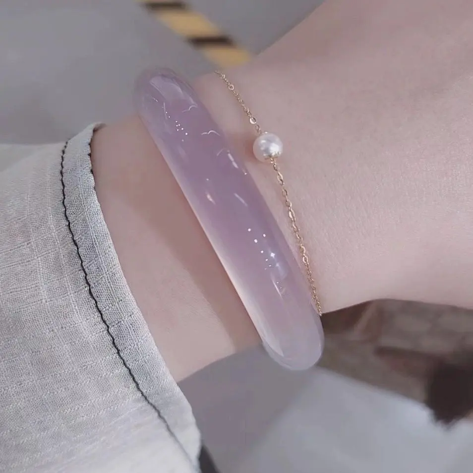 【vòng tay băng chủng】Vòng Tay Ngọc Bích, Mắt Mèo Băng Cao, Violet Lychee Và Chalcedony, Vòng Tay Băng Loại, Ánh Trăng Trắng, Vòng Tay Ngọc Bích Nữ, Thiết Kế Vợ Chồng Hoàng Gia