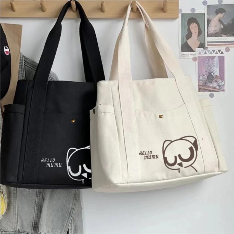 Túi tote túi vải canvas có ngăn phụ túi đeo vai đi học đi chơi thời trang Hàn Quốc đựng vừa khổ A4 laptop Bag Nữ