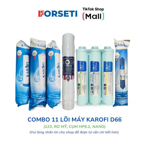 Combo 11 Lõi Lọc Nước Karofi 123 + RO100US + HP 6.2 + NANO Cho Máy KAD-D66 Dòng Smax Duo