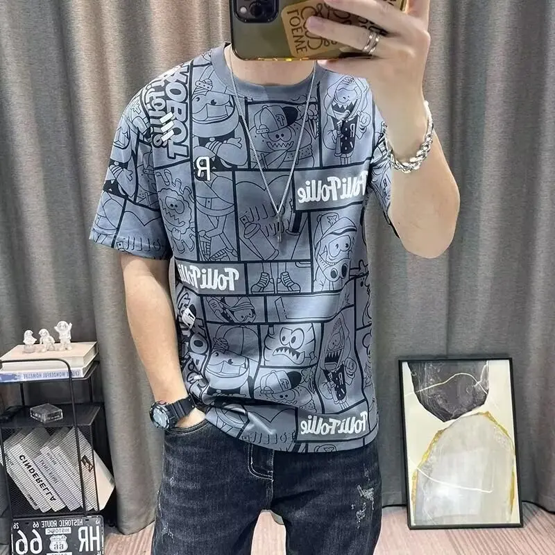 Mẫu mới nam ngắn tay áo thun thời trang nam trang phục