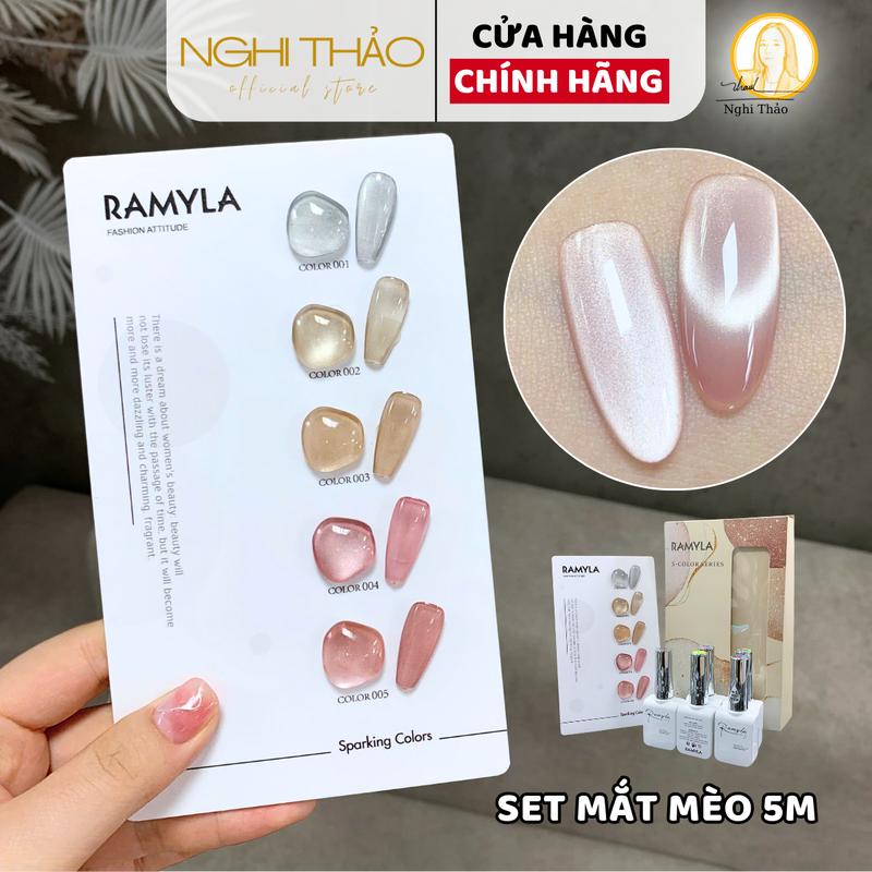 Set sơn gel mắt mèo ánh trăng cực quang RAMYLA 5 màu