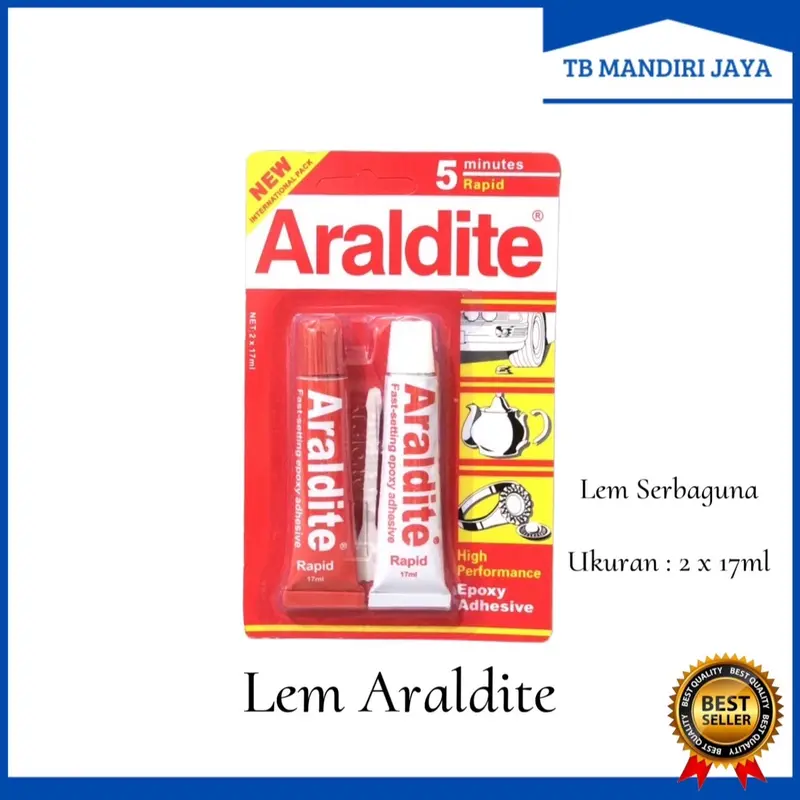Lem Araldite Huntsman 17ml 5 Menit Rapid Merah Lem Serbaguna Speaker Besi Keramik 1
