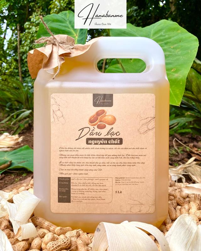 Dầu lạc, dầu phộng ép nguyên chất Đăk Lăk - Can 5L Dầu Ăn