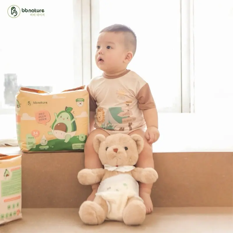 ( Bỉm Mã Cũ Không Kèm Quà ) Tã Bỉm BB NATURE Hàn Quốc Siêu Mỏng, Thấm Hút Tốt Đủ Size Cho Bé Từ 5-25kg 3