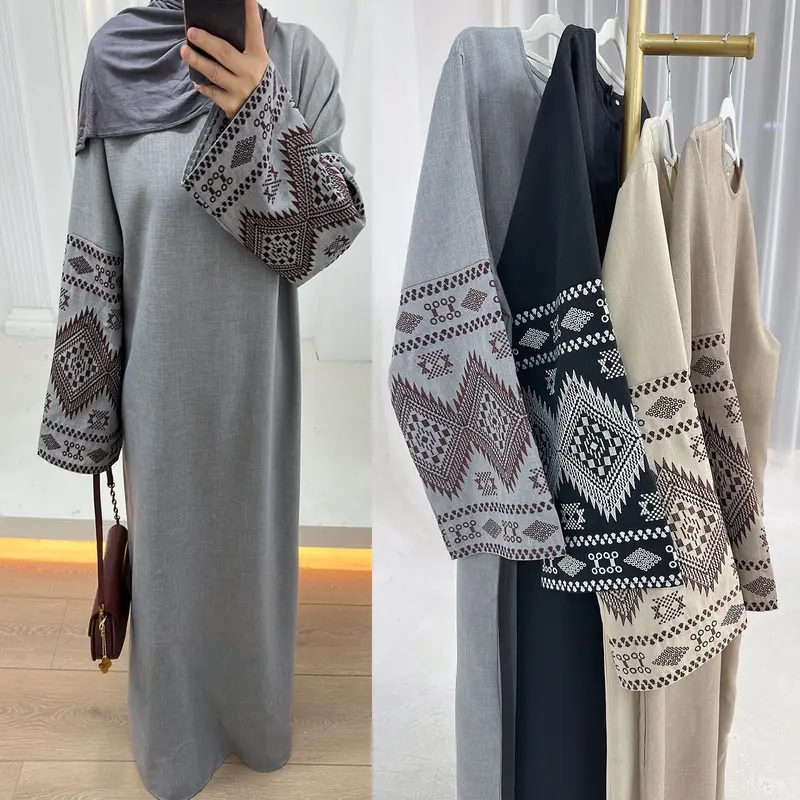 Loriya 2024 TikTok E-commerce Fashion Embroidered Dubai Turkey Party Abaya LR901 0