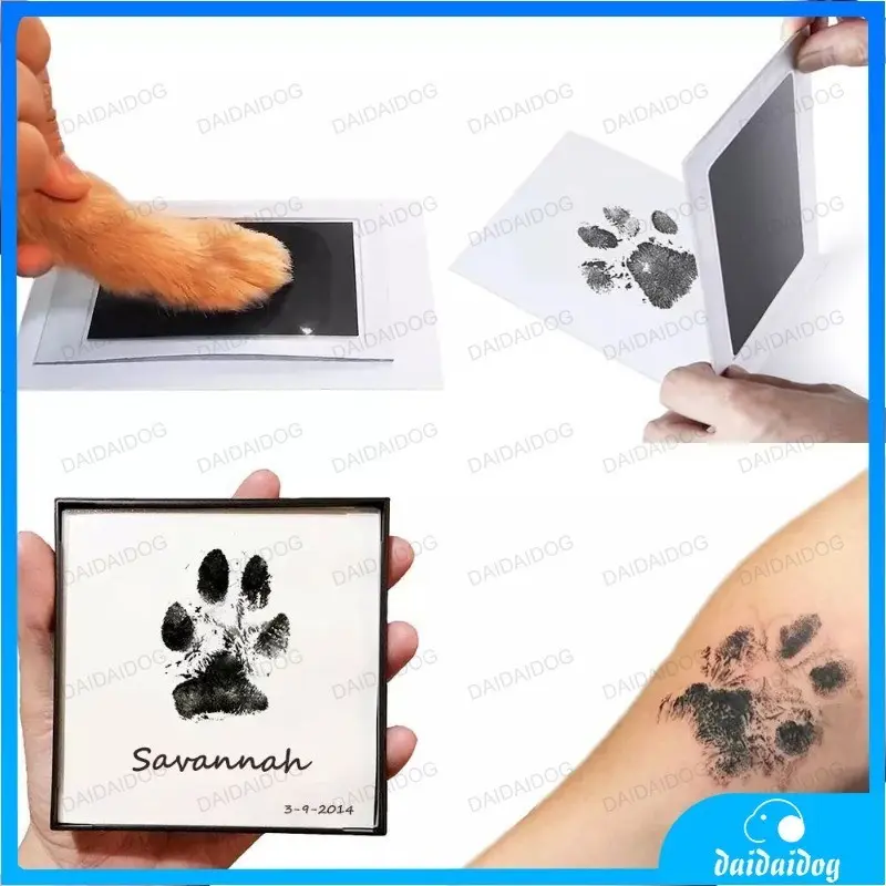 Safe Non-toxic Baby Footprints Handprint No Touch Skin Inkless Ink Pads Kits for 0-10 Months Newborn Pet Dog Paw Prints Souvenir