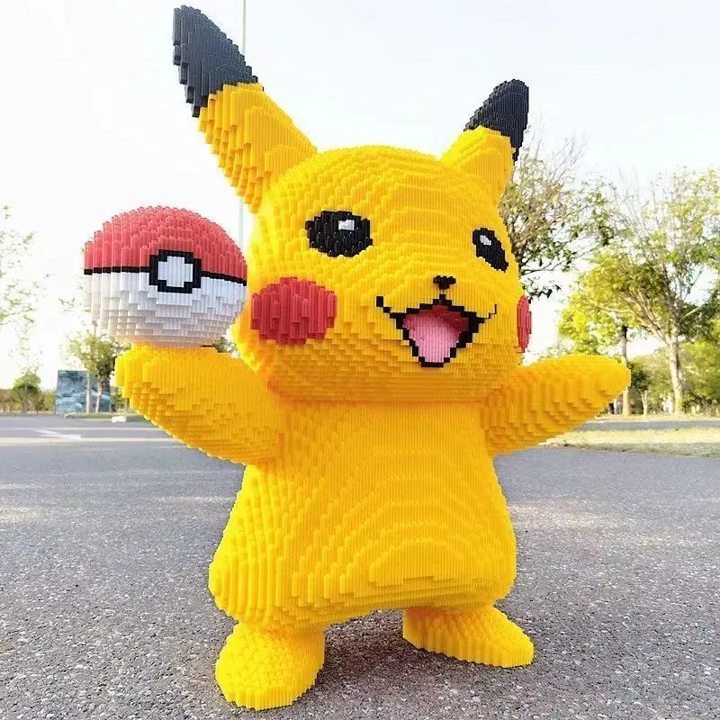 Khối Xây Dựng Pikachu Yêu Tinh Khổng Lồ, Tương Thích Với Các Hạt Dòng Lego, Thích Hợp Cho Bé Trai Và Bé Gái, Quà Tặng Đồ Chơi Giáo Dục Bộ Lắp Ráp Tháo Lắp 2