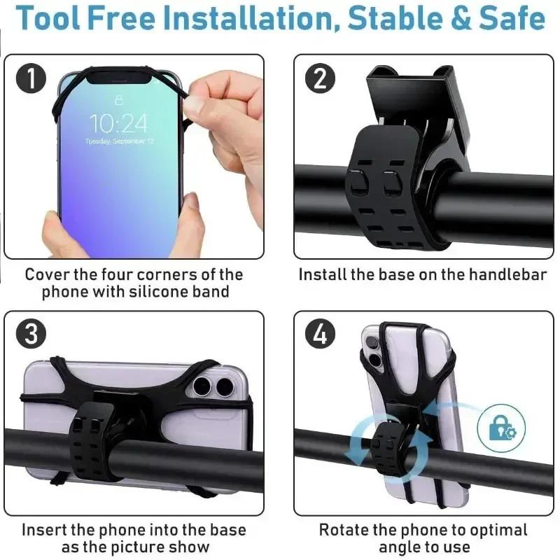 Product Introduction of Lightweight and Sturdy 360 Degree Rotating Mobile Phone, Bicycle, Motorcycle Safety Stand, Silicone Traction Type, All Mobile Phone Stands 7