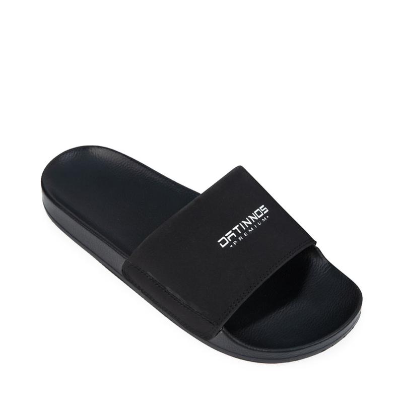 Dép Quai Ngang Unisex Nam Nữ DATINNOS Kiểu Dáng Basic, Da Lộn Đế PU Màu Đen Trắng T01