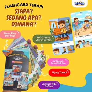 Siapa, Sedang Apa, Dimana - Flashcard Terapi Kartu Wicara Speech Delay Autis ABK