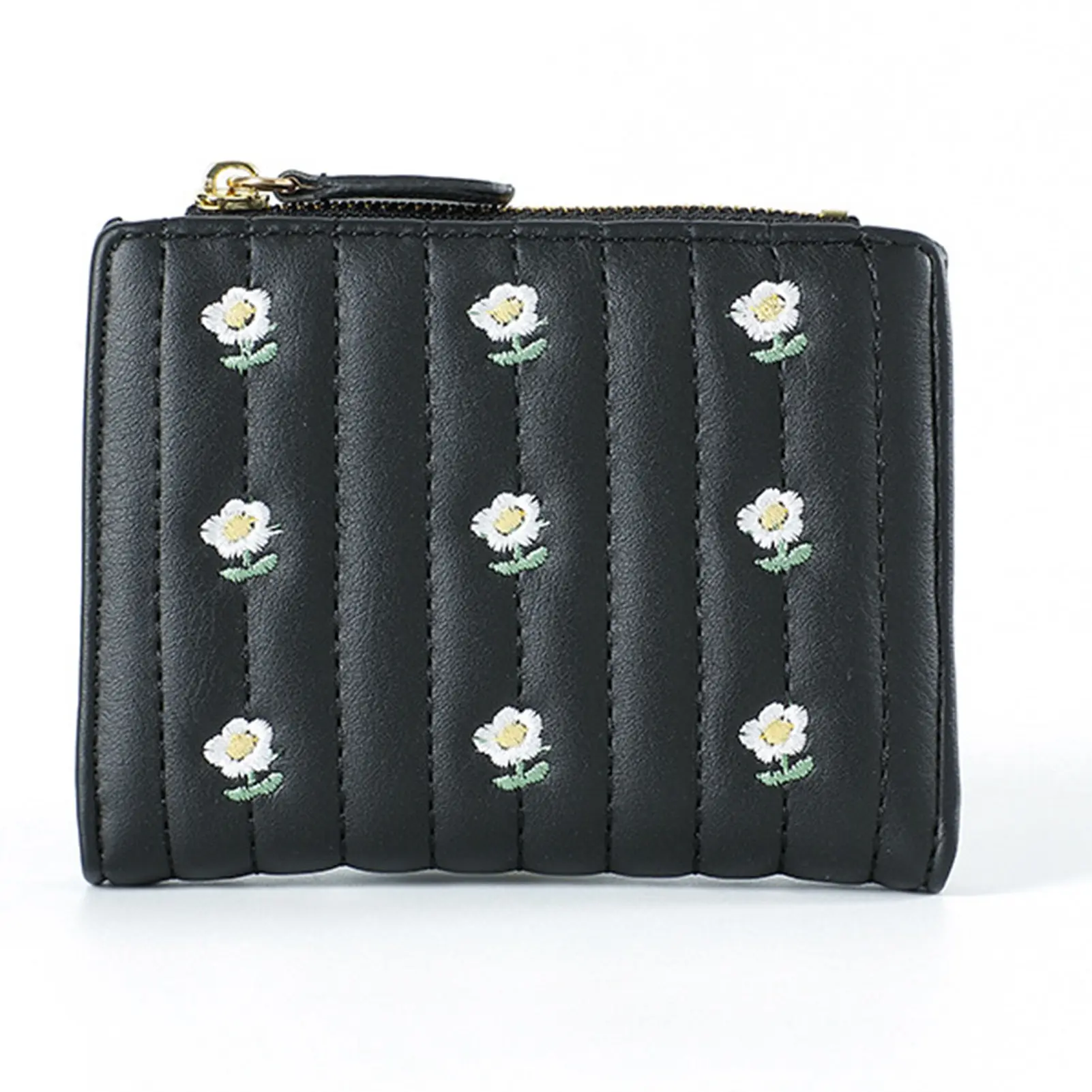Cute Small Wallet for Girls Women Short Wallet Card Pocket Flowers Print Card Holder Coin Purse