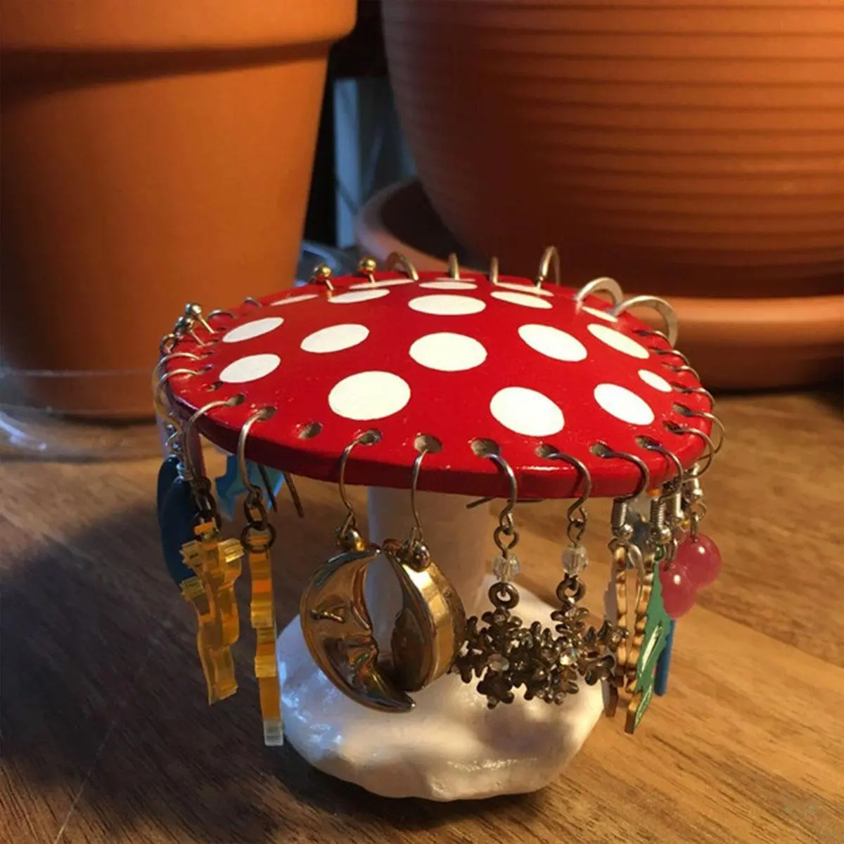 Mushroom Design Jewelry Display Stand, 1 Count Resin Jewelry Storage Rack without Jewelry, Desktop Jewelry Organizer, Home Organizer for Jewelry, Earrings, Bracelet, Necklace