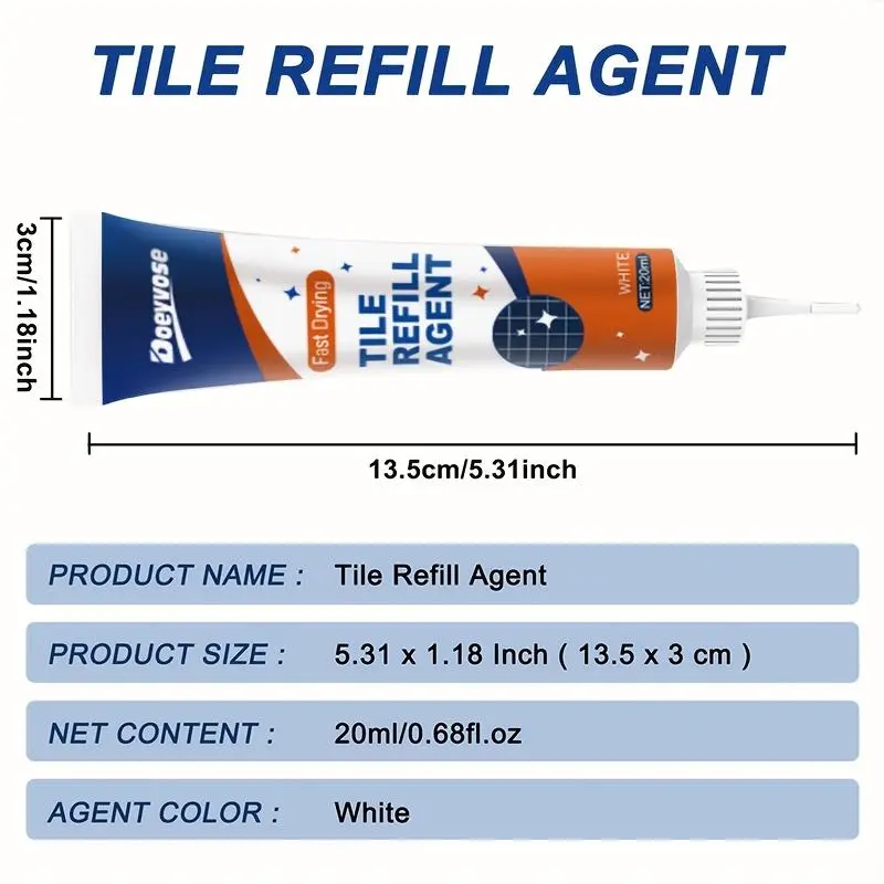Waterproof Tile Joint Filler, 1/2 Counts Tile Joint Filler for Plastic & Wood, Gel-like Counter Sealant, Home Floor & Wall Grout Sealant 1