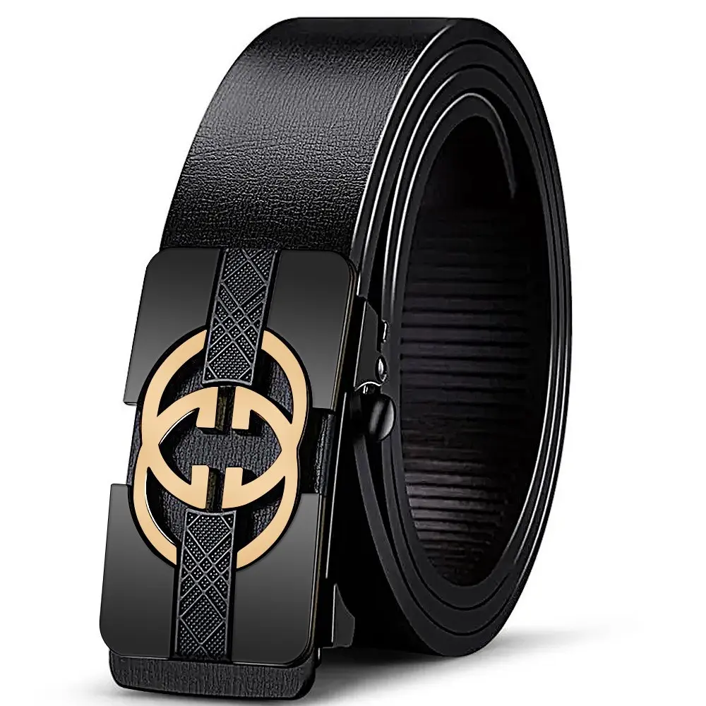 Men'S Automatic Buckle Double C Waist Belt, Versatile For Middle-Aged And Young People, Casual And Versatile Belt