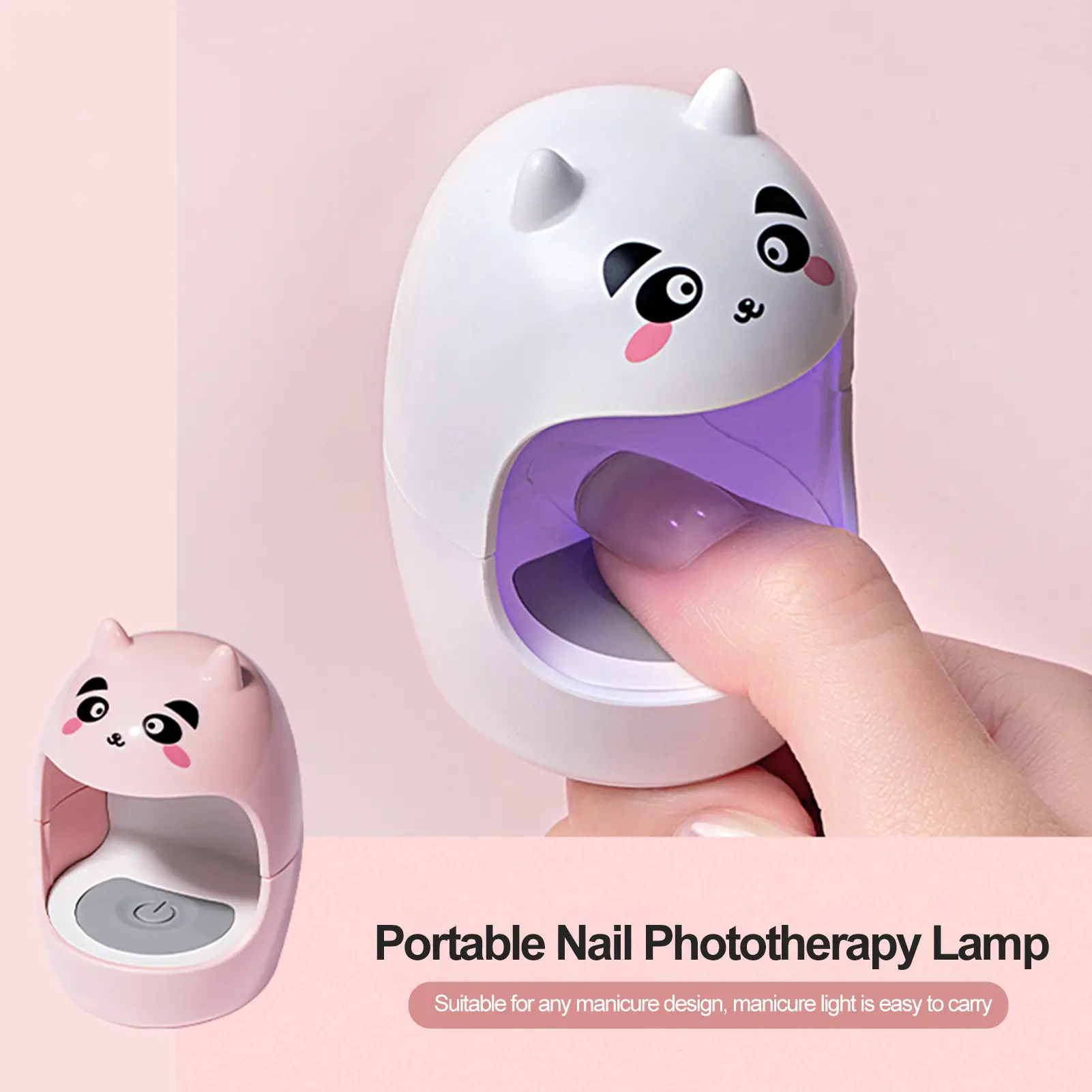 Exrrcibo Portable Mini Nail Lamp Cure Polish Glue with UV Machine Small Wearable Manicure Light Home Beauty Accessories