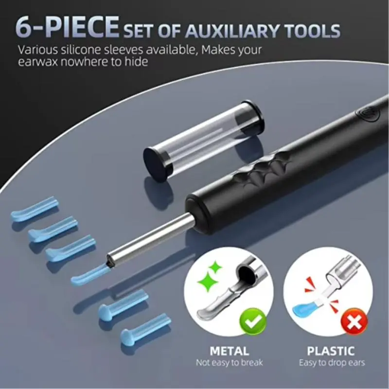 Electric Ear Wax Removal Kit, 1 Set Visible Ear Cleaner with Camera & Accessories, Ear Wax Removal Tool, Ear Cleaning Tool for Adults & Kids 7