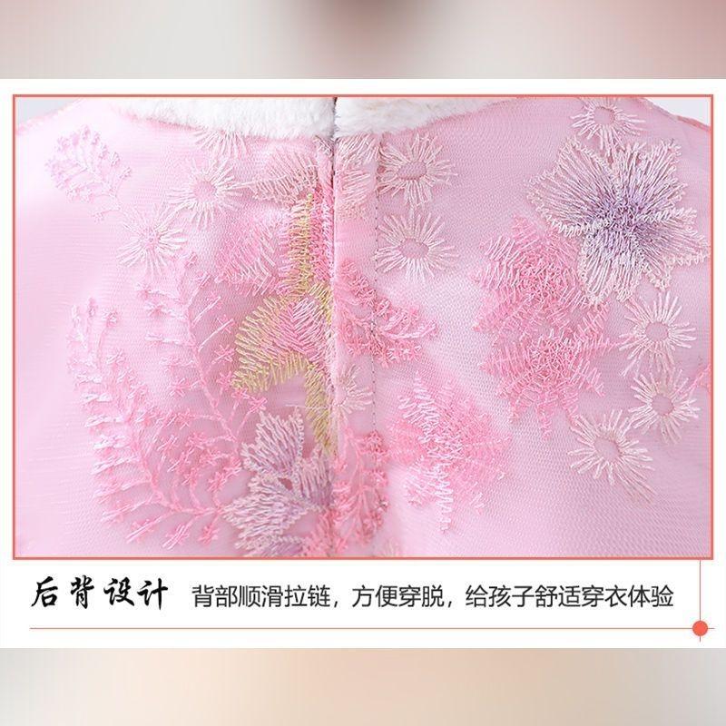 Product Introduction of Trang Phục Trung Quốc Hán Cho Bé Gái, Quần Áo Mùa Đông, Quần Áo Năm Mới, Phong Cách Trung Quốc, Bộ Đồ Đường Thiếu Niên, Lót Lông Cừu, Dày Dặn, Quần Áo Cổ Xưa, Váy Mùa Thu Và Mùa Đông 10
