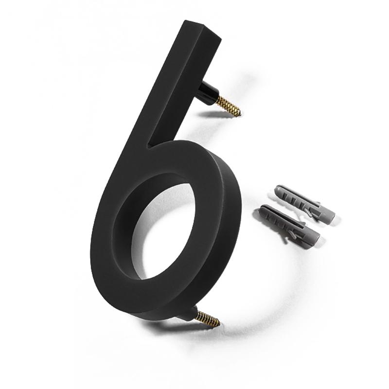 Product Introduction of Address Big Modern Door Alphabet Floating House Number Letters Sign #0-9 Black Numbers 125mm 5 in Home Outdoor 14