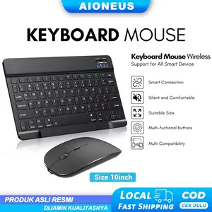 Keyboard Mouse Set Wireless Bluetooth 10 inch Untuk Tablet For Android/iPad/SAMSUNG/ IOS/WINDOWS