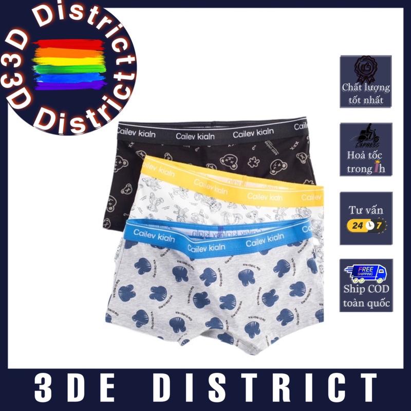 Quần boxer, quần sịp, quần lót nữ/ tomboy hoạ tiết hoạt hình nhỏ Menswear Cotton Bear Thun