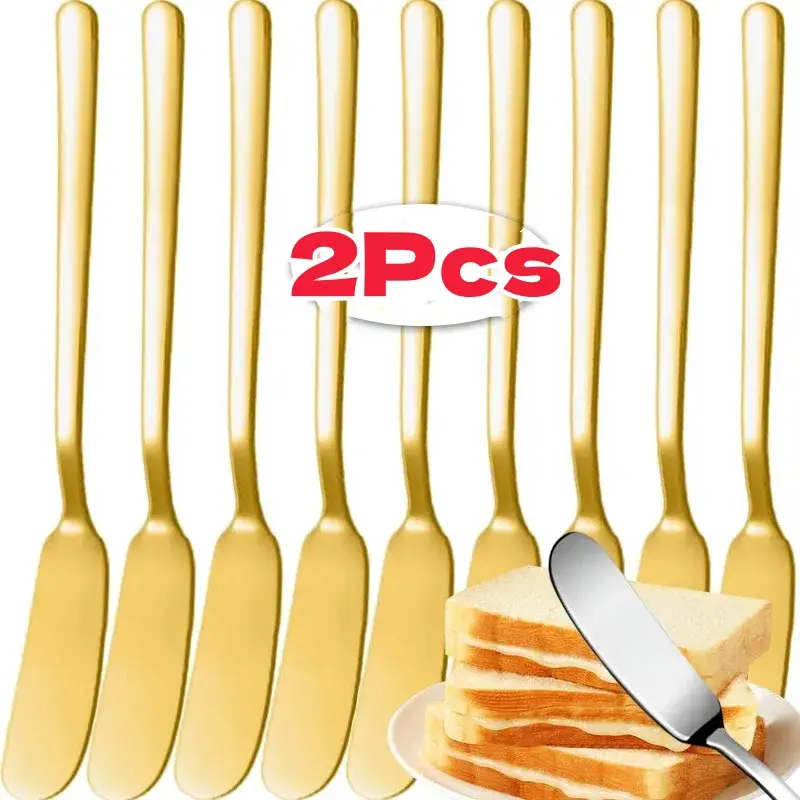 1/2Pcs Long Handle Stainless Steel Cream Spatula Multipurpose Butter Cheese Bread Jam Scraper Practical Kitchen Gadgets