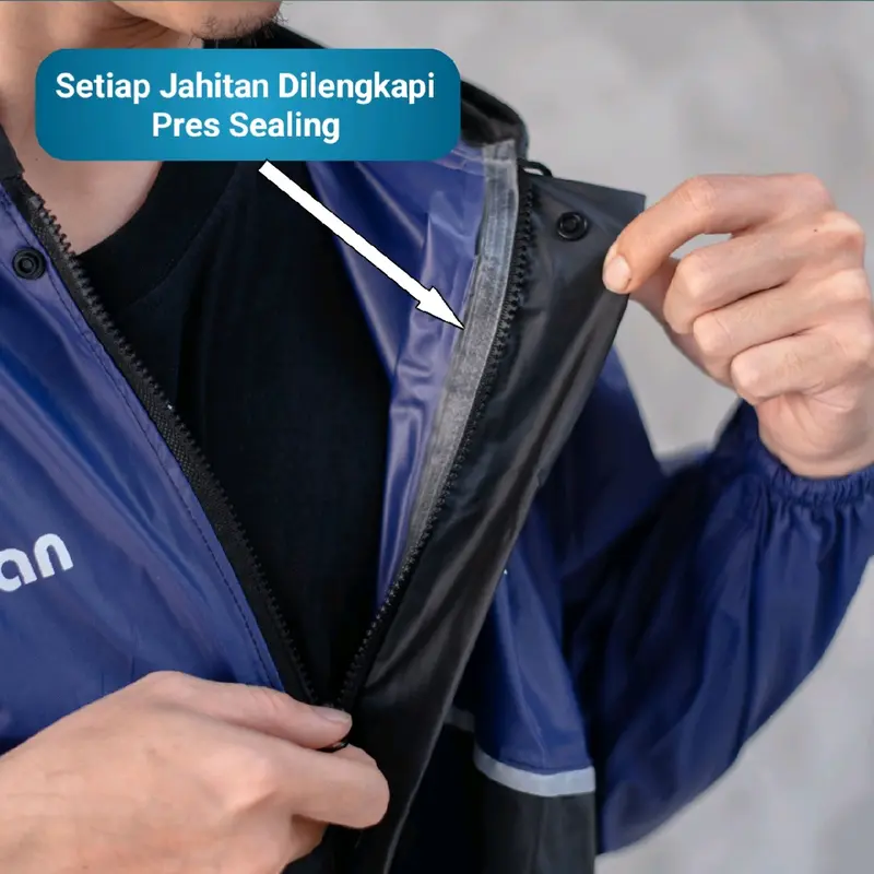 Jas Hujan Kaisar Full Press Sealing Pria Wanita Dewasa Terbaik Setelan Jaket Celana Anti Rembes 4