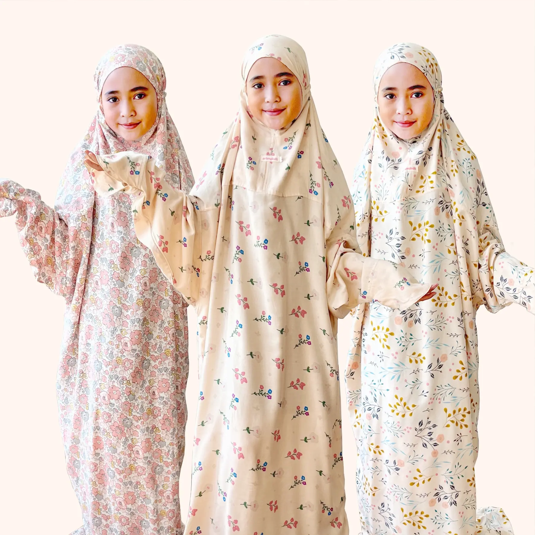 Mukena Terusan Anak Perempuan Muslim Motif Hana Series Umur 7 s/d 15 Tahun By Erlimakids Bahan Katun Rayon Viscose Premium Motif Lucu Dan Nyaman Dipakai Bisa COD