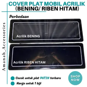 COVER  PLAT MOBIL RIBEN  HITAM ANTI SILAU 1 PCS Cocok untuk plat putih terbaru