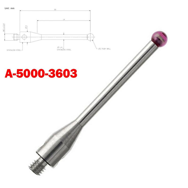 CMM Probe Stylus Ø2mm Ball M2 Thread Stainless Steel Stem L20mm A-5000-3603 3