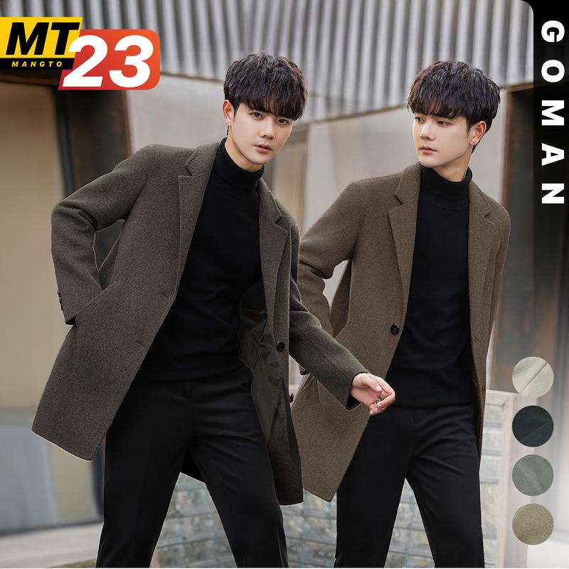MT23 - Áo Mangto Nam GOMAN, Áo Dạ Nam Hàn Quốc Dáng Lỡ, Cổ Bẻ, 2 Cúc Menswear Jacket