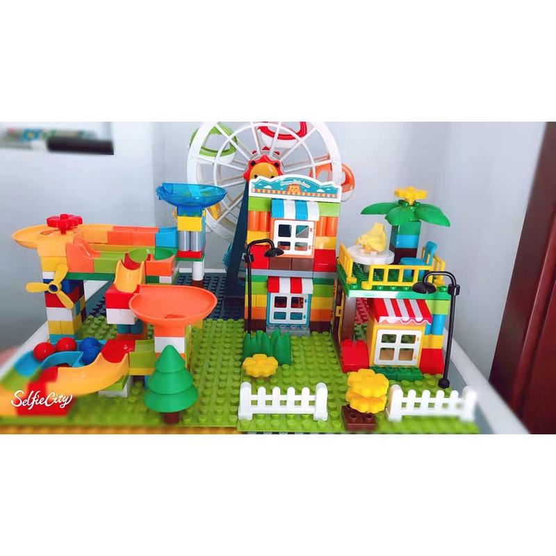 Đồ chơi xếp hình loại to cầu trượt thả bi 200 chi tiết hãng Feelo 7