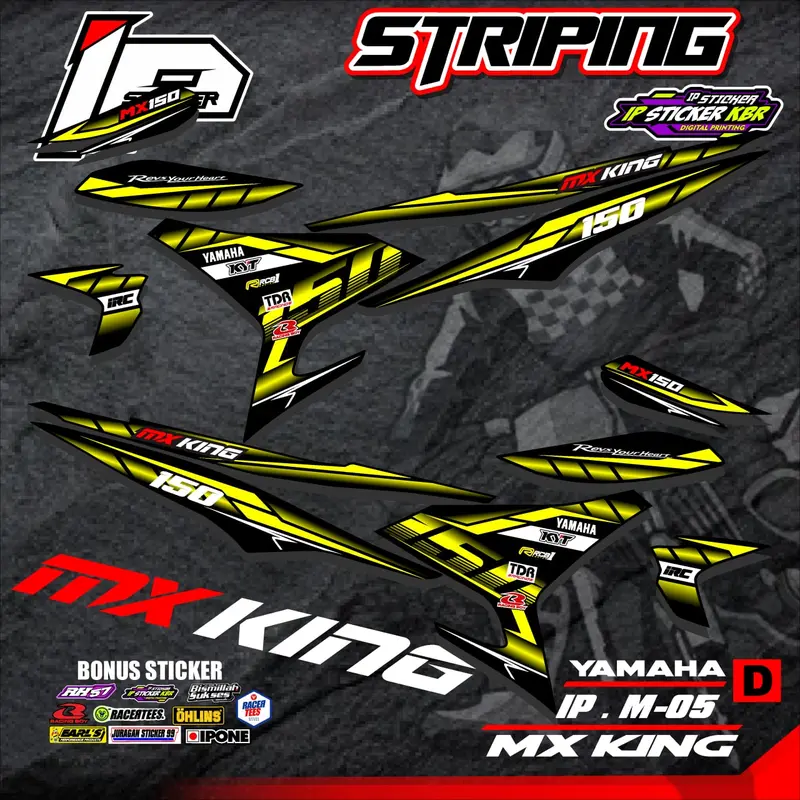 (COD) Striping MX KING 150 - Sticker Striping Variasi List MX KING KODE IP.M-05 Design IP Sticker KBR 4