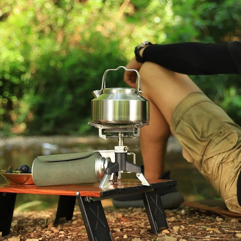 Product Introduction of Camping Stainless Steel Kettle, 1 Count Dual Handles Portable Tea Making Kettle with Storage Bag, Suitable for Outdoor, Camping & Hiking 3