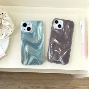 Ốp Điện Thoại iPhone Tương Thích Với Thiết Kế Gợn Nước Kim Loại Tối Giản, Tương Thích Với iPhone 16 Pro Max / 16, iPhone 13 Và 14 Pro, Được Làm Bằng Silicon Mềm, ROMA-01