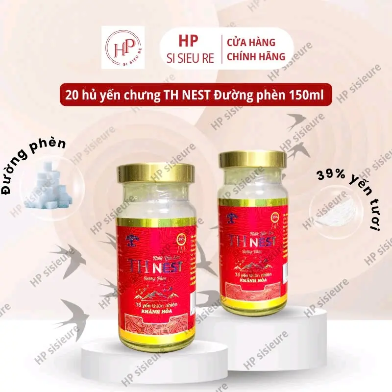 Combo 20 hủ yến cao Khánh Hòa THNest chưng đường phèn 39% yến tươi, hổ trợ sức khỏe.