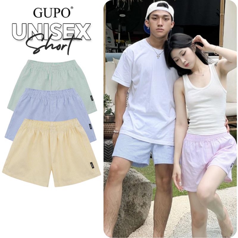 Quần Đùi Ngủ GOODNIGHT GUPO Cao Cấp Vải Oxford Form Trên Gối Cho Nam và Nữ Menswear Thun Áo