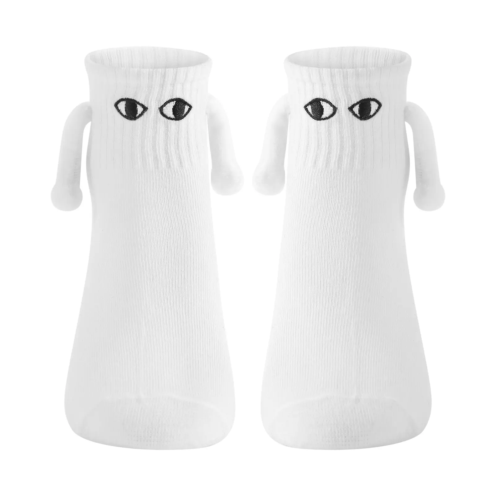Couple Holding Hands Socks, Magnetic Sucktion 3D Doll Couple Socks, Mid-Tube Cute Socks Funny Gifts for Women Men