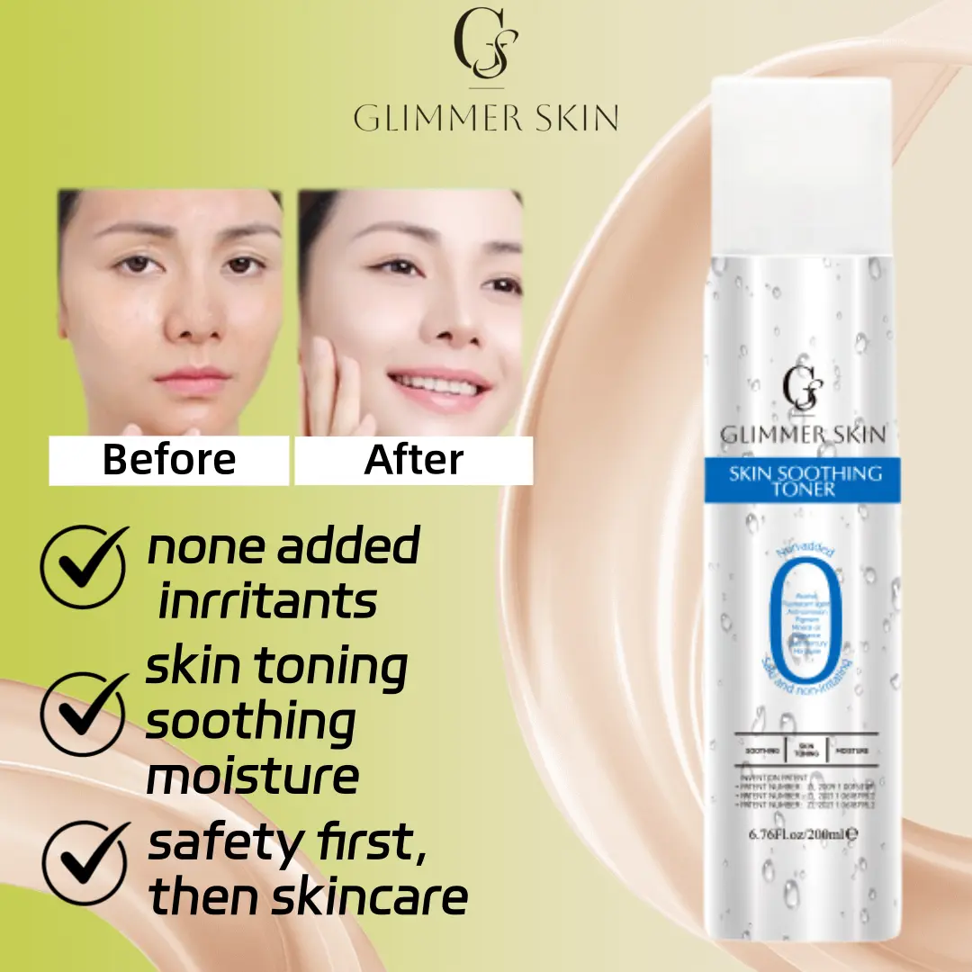 Glimmer Skin Refreshing Skin Soothing Toner Moisture Booster Toner Oil Control Brighten Skin Tone Comfort Skin Repair Skincare