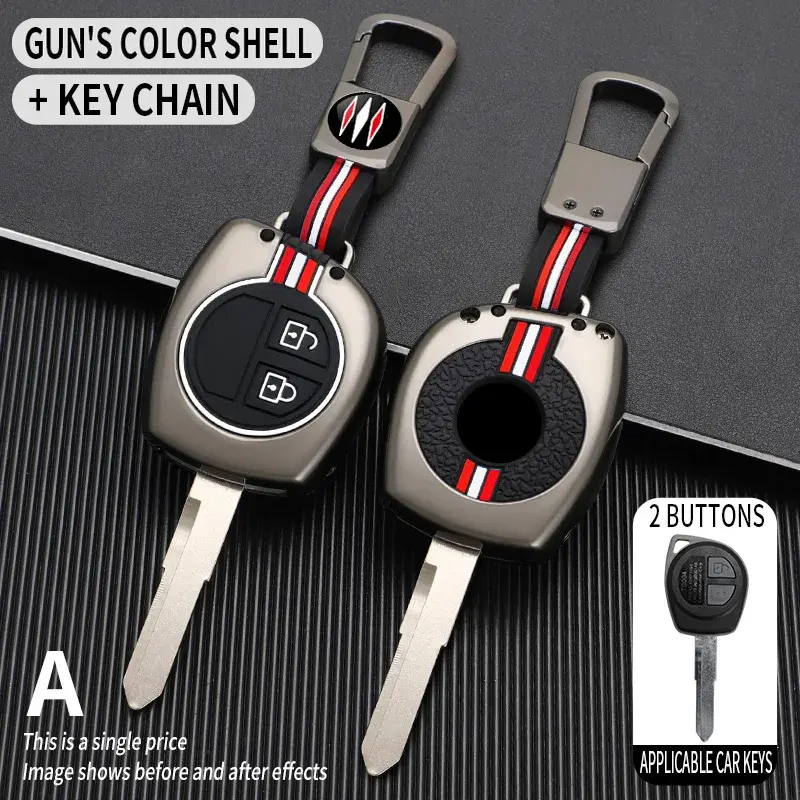 Metal Car Key Cover Fob Case Shell for Suzuki Swift, Ignis, Vitara, Liana, Ciaz, Baleno, SX4, Grand Ciaz, Spresso, Celerio, Jimny, Jeemny – Smart Remote Key Protector